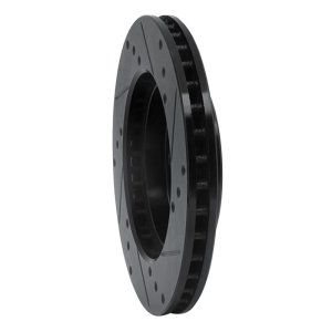 Dodge Colt Brake Rotor (1) - Front Left - R1 Concepts - Drilled & Slotted - Black - `88-`07